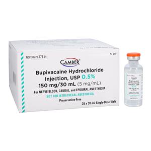 Bupivacaine HCl Injection 0.5% SDV 30mL 25/Package