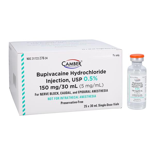 Bupivacaine HCl Injection 0.5% SDV 30mL 25/Package