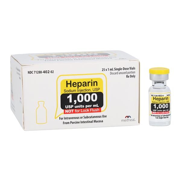 Heparin Sodium Injection 1,000U/mL SDV 1mL 25/Package