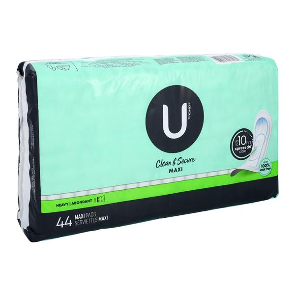 Kotex U Menstrual Pad Heavy White Disposable Fragrance Free 44/Pk