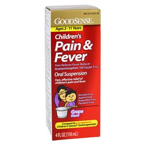 Acetaminophen Children Oral Suspension 160mg/5mL Grape 5mL Bottle 4oz/Bt