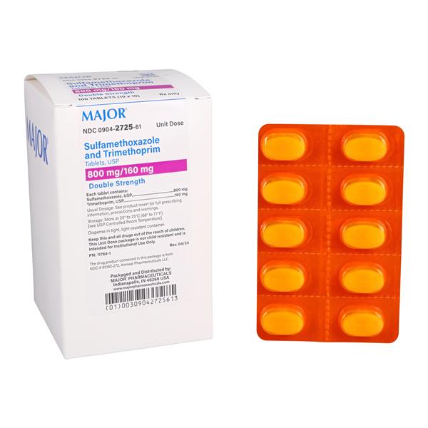 Sulfamethazole/Trimethoprim Tablets 800mg/160mg Blister Pack 10x10/Package Each