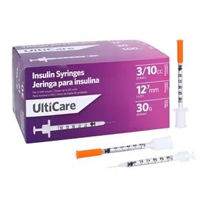 Insulin Syringe 30gx1/2" 0.3mL Conventional No Dead Space 100/Bx, 5 BX/CA