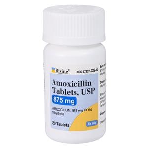 Amoxicillin Tablets 875mg Bottle 20/Bottle Each