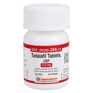 Tadalafil Tablets 2.5mg Bottle 30/Bottle Each