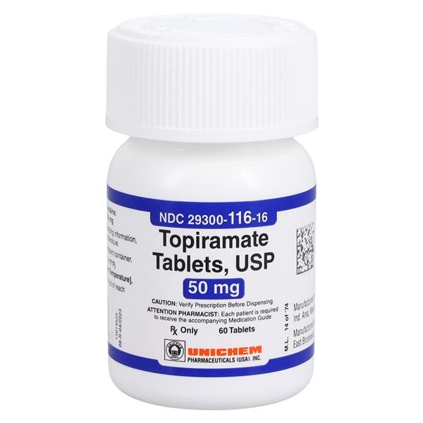 Topiramate Tablets 50mg Bottle 60/Bottle Each