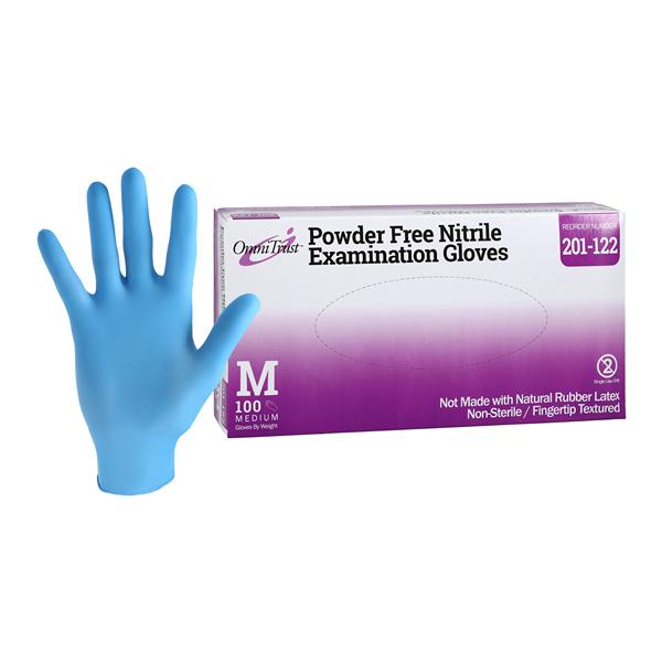 OmniTrust Nitrile Exam Gloves Medium Blue Non-Sterile 100/Bx