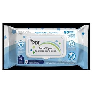 Baby Wipes White Unscented 8x6.7" 80/Pk