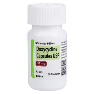 Doxycycline Monohydrate Capsules 50mg Bottle 100/Bottle Each
