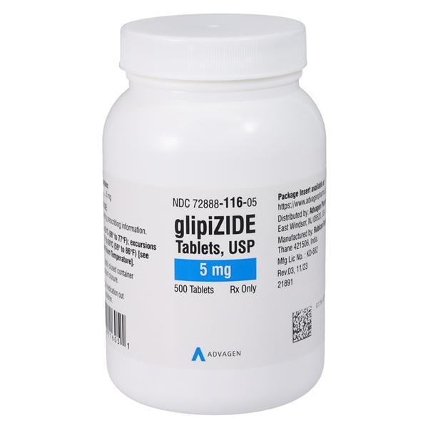 Glipizide Tablets 5mg Bottle 500/Bottle Each