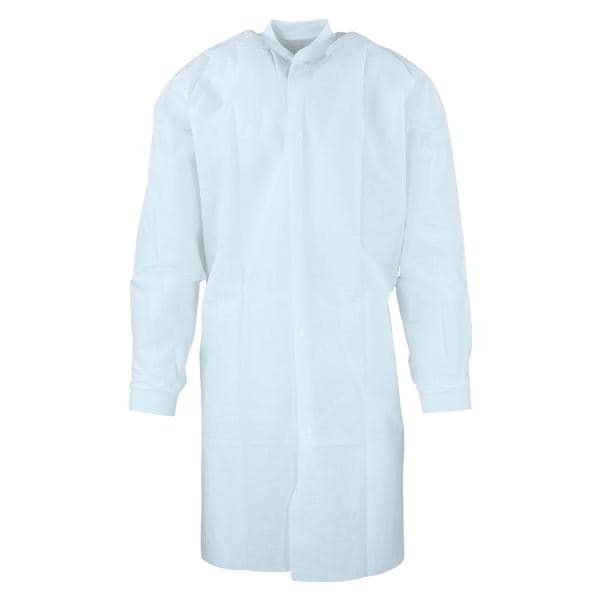 AssureWear Lab Coat Non Woven SMS Polypropylene 4X Large White 50/Ca