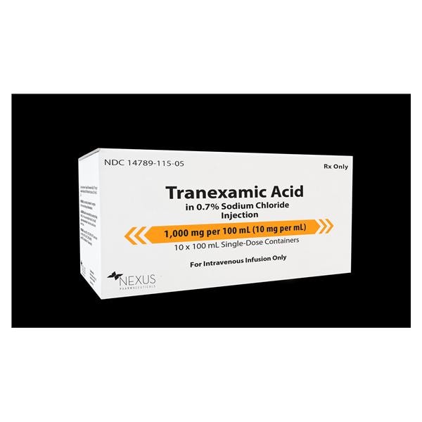 Tranexamic Acid in 0.7% Sodium Chloride Injection 10mg/mL Bag 100mL 10/Package