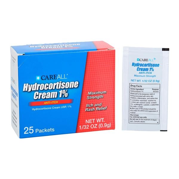 Hydrocortisone Cream 0.9gm 1/32oz Foil Packet 25/Pk