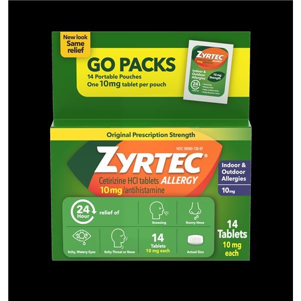 Zyrtec OTC Allergy Oral Tablets 10mg Pouch 14/Bx