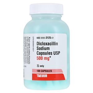 Dicloxacillin Sodium Capsules 500mg Bottle 100/Bottle Each