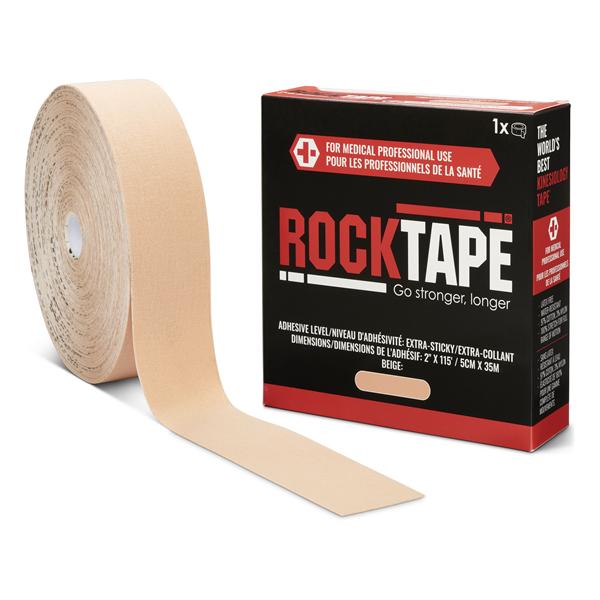 RockTape Kinesiology Tape 97% Cotton/3% Nylon 2"x115' Beige Non-Sterile EA