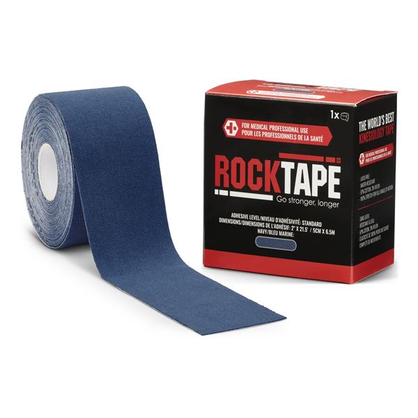 RockTape Kinesiology Tape 97% Cotton/3% Nylon 2"x21.5' Navy Non-Sterile EA