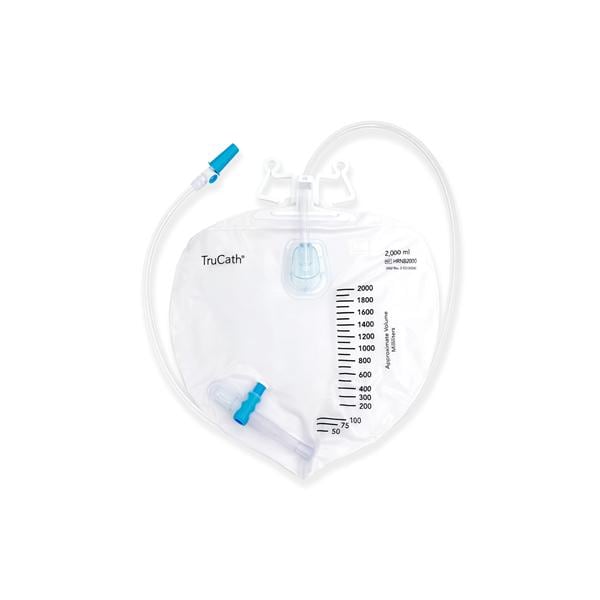 TruCath Urinary Night Drainage Bag 2000mL Disposable T-Tap Valve