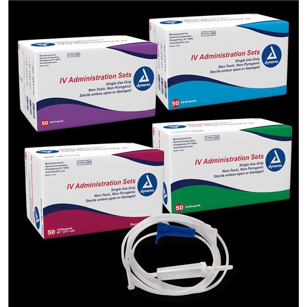 IV Administration Set 1 Injection Site 92" 20 Drops/mL 50/Bx