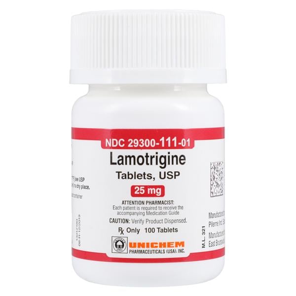 Lamotrigine Tablets 25mg Bottle 100/Bottle Each