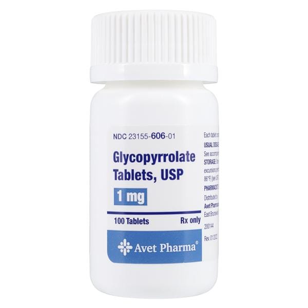 Glycopyrrolate Tablets 1mg Bottle 100/Bottle Each