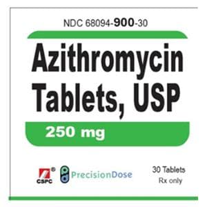 Azithromycin Tablets 250mg Bottle 30/Bottle Each