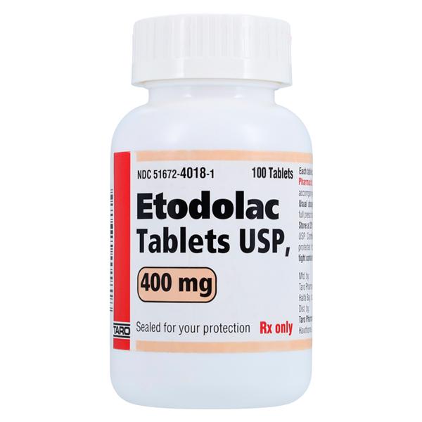 Etodolac Tablets 400mg Bottle 100/Bottle Each