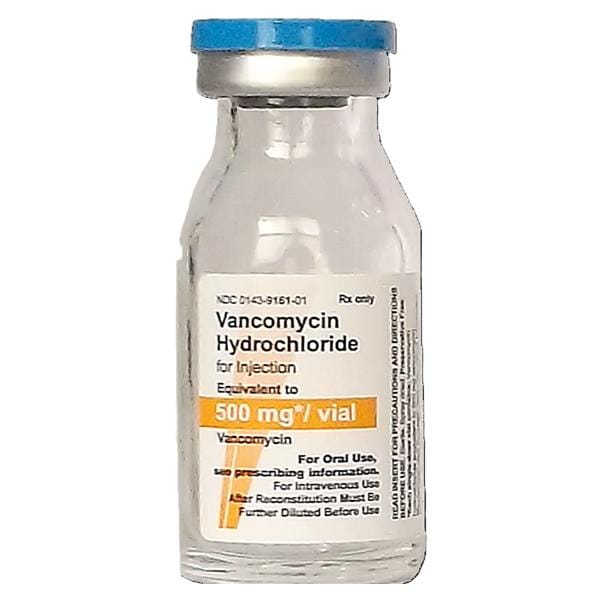 Vancomycin HCl Injection 500mg/vl SDV 25/Package