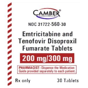 Emtricitabine Tablets 200mg/300mg Bottle 30/Bottle Each