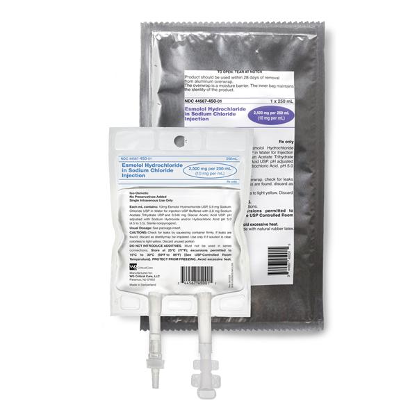 Esmolol HCl Injection 10mg/mL Bag 250mL 10/Package