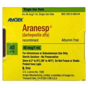 Aranesp Injection 40mcg SDV 1mL 4/Package