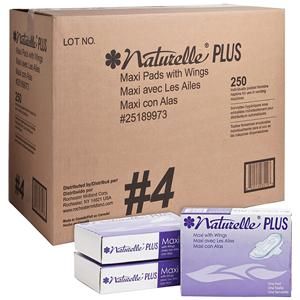 Naturelle Plus Sanitary Napkin Pads Single Use Individually Wrapped 250/Ca