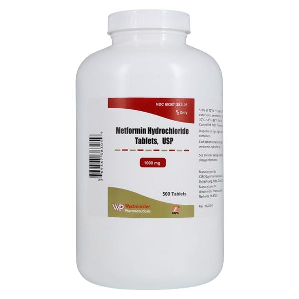 Metformin HCl Tablets 1000mg Bottle 500/Bottle Each