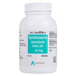 Cyclobenzaprine HCl Tablets 10mg Bottle 500/Bottle Each