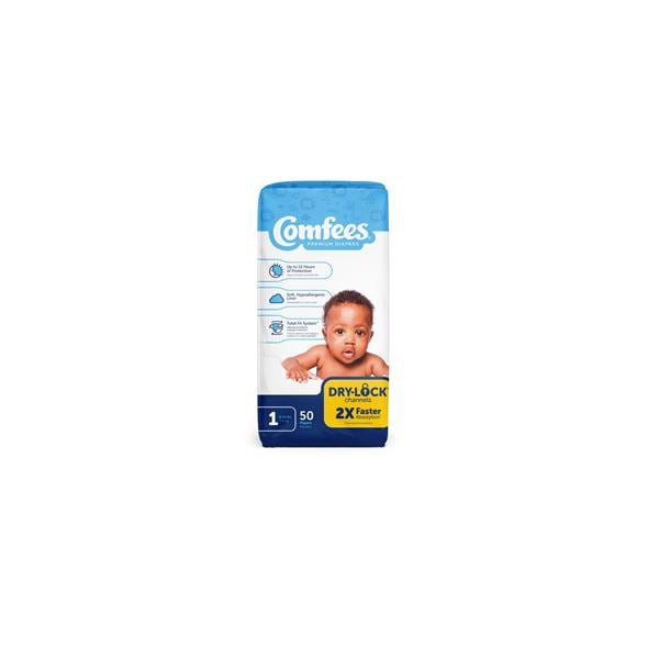 Comfees Diaper Ultra Absorbent Unisex Fragrance Free Size 1 8-14lbs 200/Ca