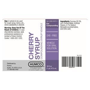 Flavoring Syrup Cherry Dye Free 16oz 16oz/Bt