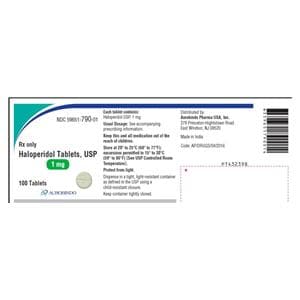 Haloperidol Tablets 1mg Bottle 100/Bottle Each