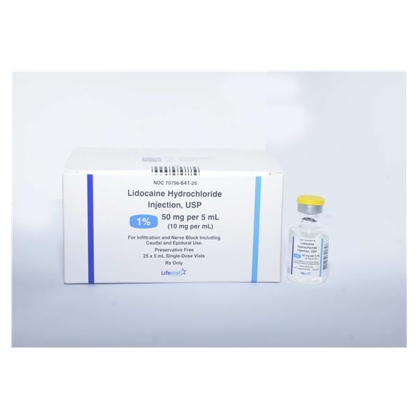 Lidocaine HCl Injection 1% SDV 5mL 25/Package