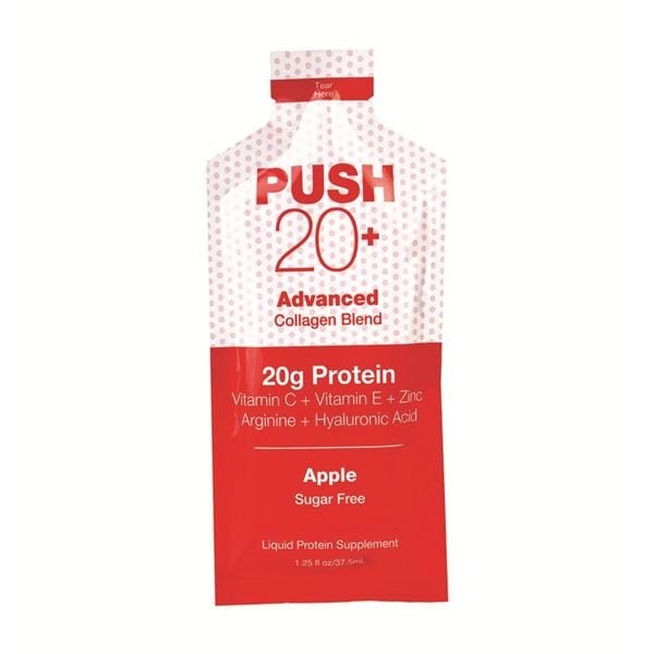 PUSH 20+ Supplement Liquid SF / Gltn Fr Cllgn Blnd Apple 1.25oz Packet 60/Ca