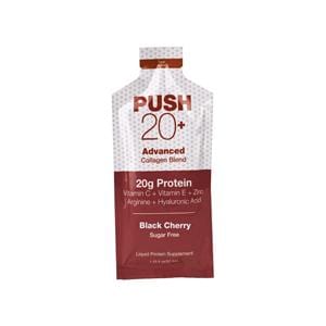 PUSH 20+ Splmnt Liquid SF / Gltn Fr Cllgn Blnd Black Cherry 1.25oz Packet 60/Ca