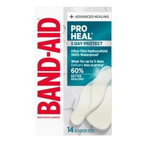 Band-Aid Pro Heal Adhesive Bandage Hydrocolloid Assorted Sizes Nat Strl 14/Bx, 24 BX/CA