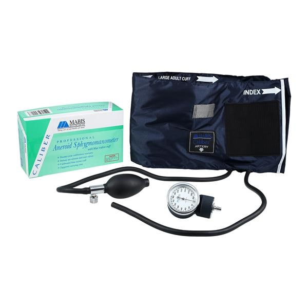 Caliber Aneroid Sphygmomanometer Size 12 Navy Blue Latex Arm Dial Display Ea