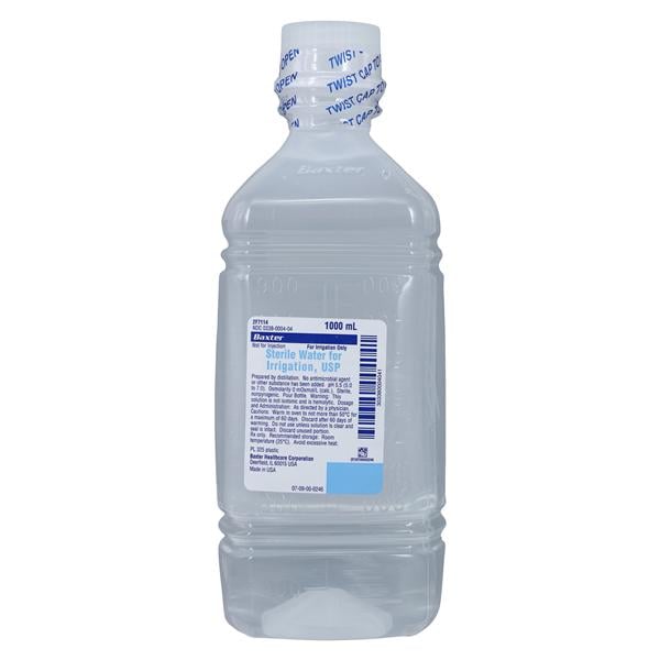 Irrigation Solution Water 1000mL Plastic Pour Bottle Ea