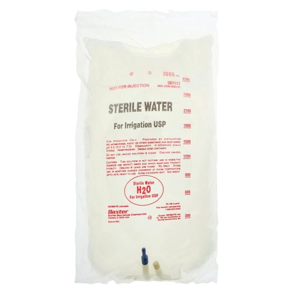 Irrigation Solution Sterile Water 3000mL Uromatic Plastic Bag Ea, 4 EA/CA