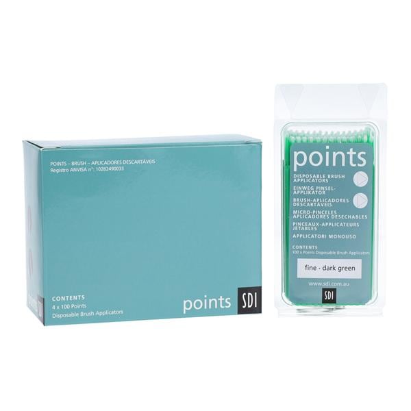 Points Bendable Applicator Brush Fine Dark Green 400/Bx