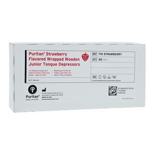 Strawberry Tongue Depressor 5.5 in Wood Non Sterile Junior 50/Bx