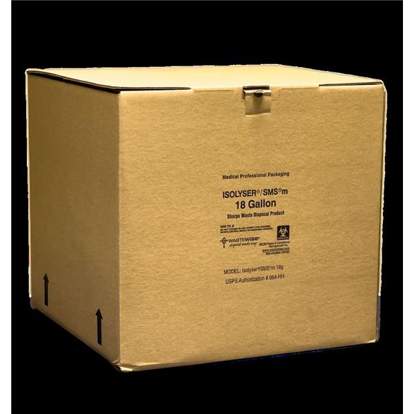 Sharps Mailer Box Brown 20x21x21" Corrugated Cardboard For 18gal Containers Ea