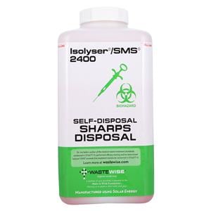 Isolyser/SMS Sharps Container 0.8gal Wht/Grn 5x5x9.5" Scrw Ld Vert Drp Plstc Ea