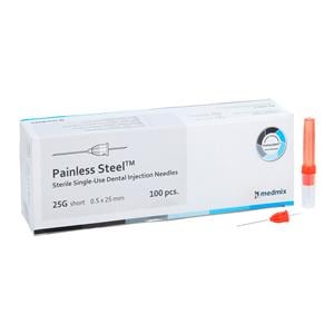 Trancodent Painless Steel Needle Plastic Hub 25 Gauge Short Red 100/Bx