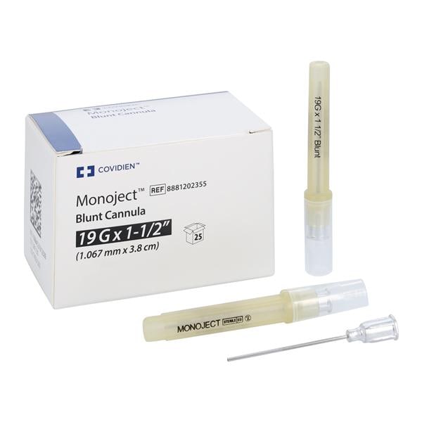 Monoject Needle Tips 19 Gauge 1 1/2 in Blunt #202 25/Bx